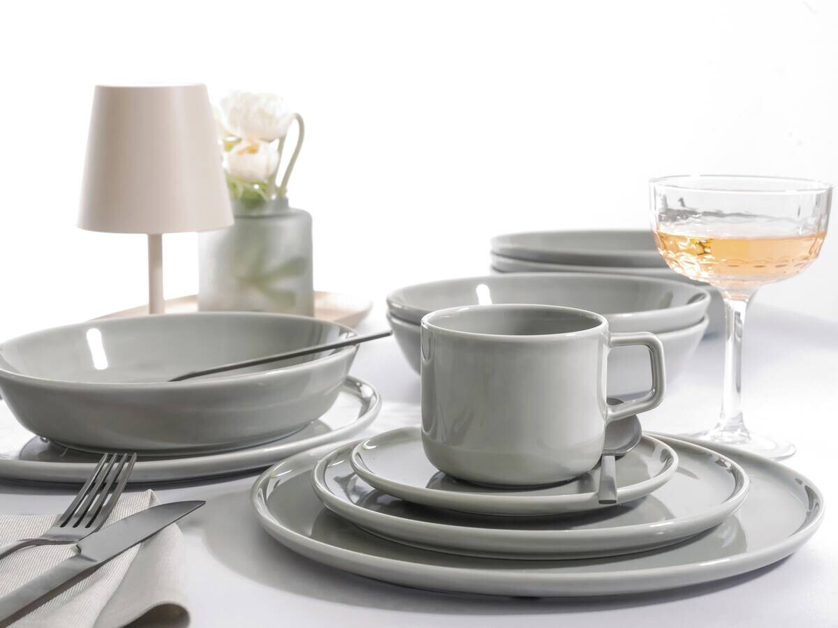 CreaTable Kombiservice Chef Collection grau Porzellan 30 tlg.