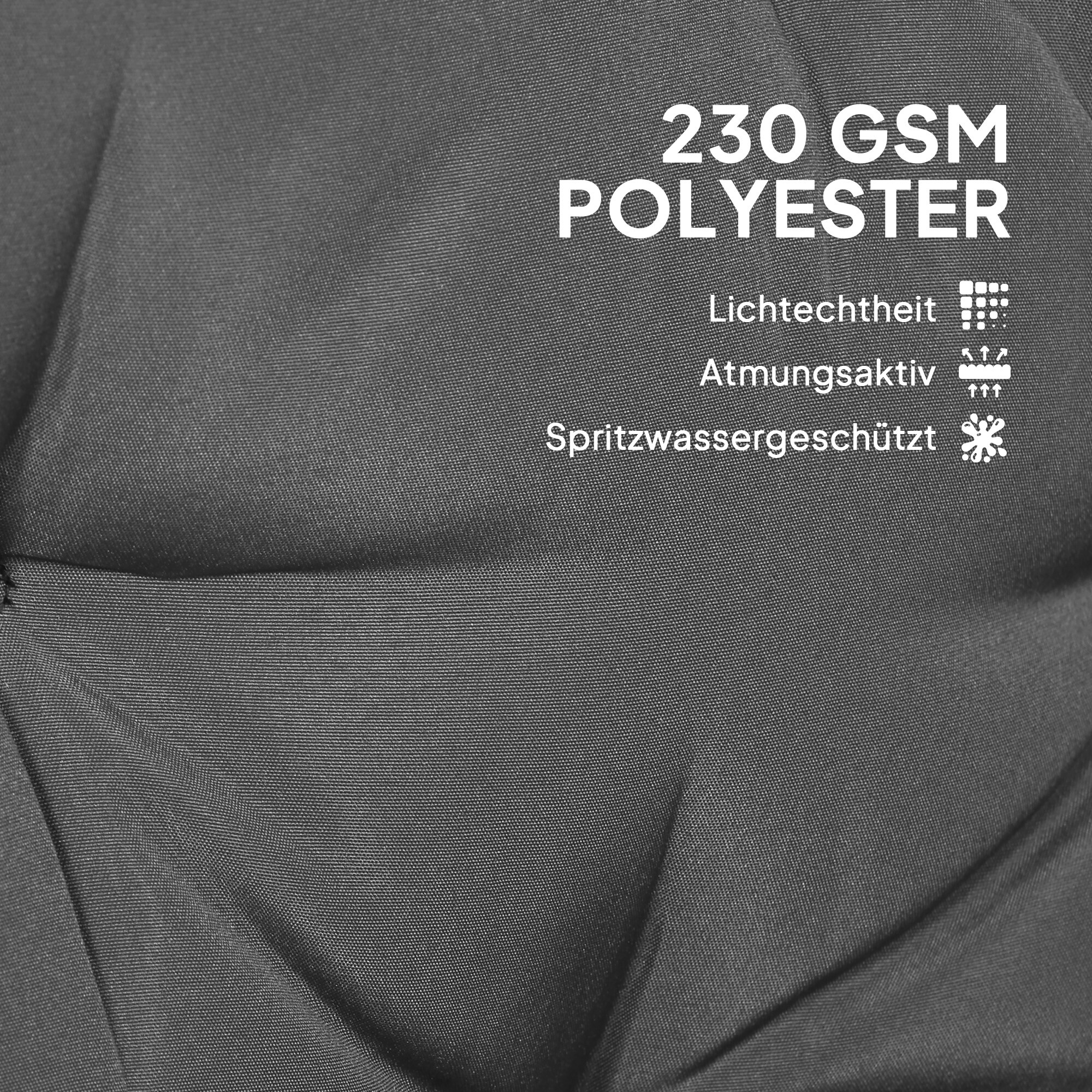 Outsunny Sitzkissen-Set schwarz Polyester B/H/L: ca. 110x8x180 cm