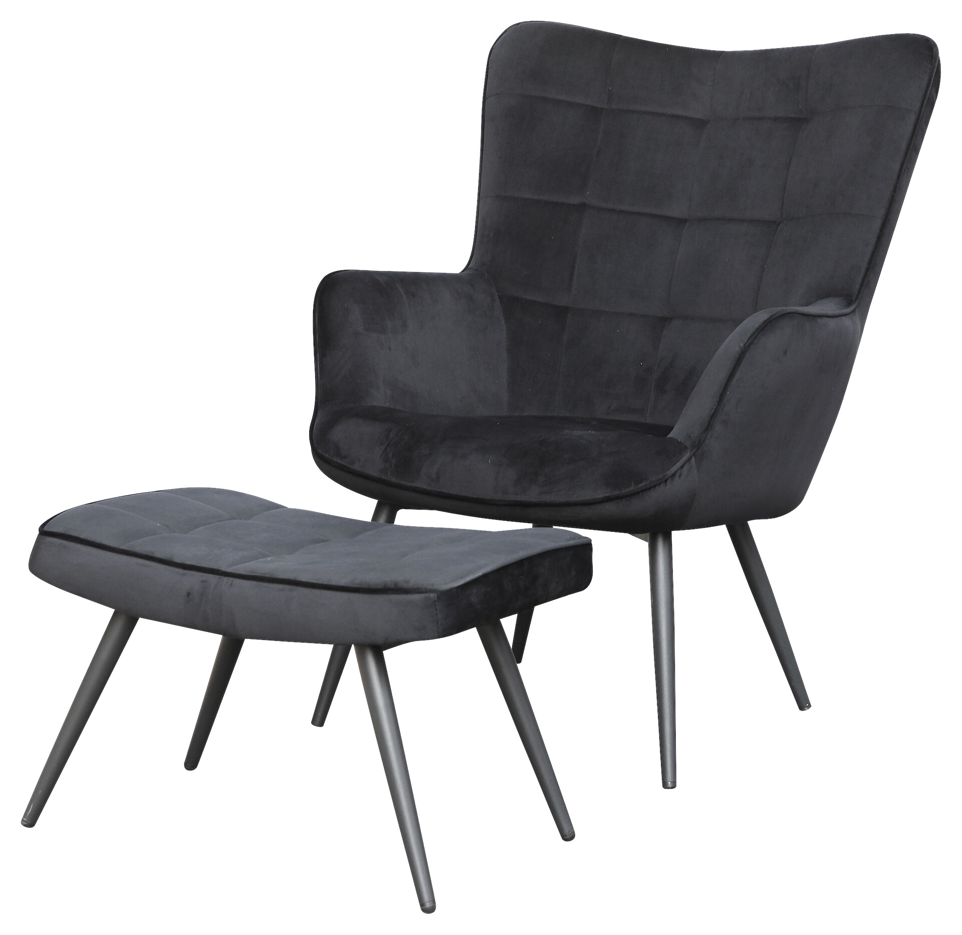 byLIVING Sessel UTA schwarz schwarz Stoff Metall B/H/T: ca. 72x97x80 cm