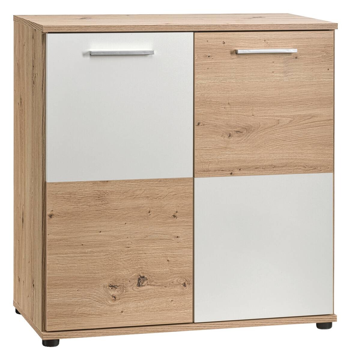Kommode Zero Eiche Artisan Oak Nachbildung weiß B/H/T: ca. 72x72x34 cm