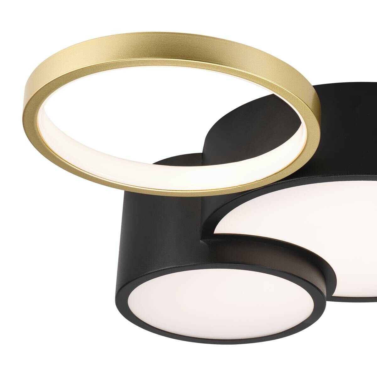 Lamkur LED-Deckenleuchte ALIZEE 50980 schwarz gold PVC Stahl H/L: ca. 9,5x60 cm 3 Brennstellen