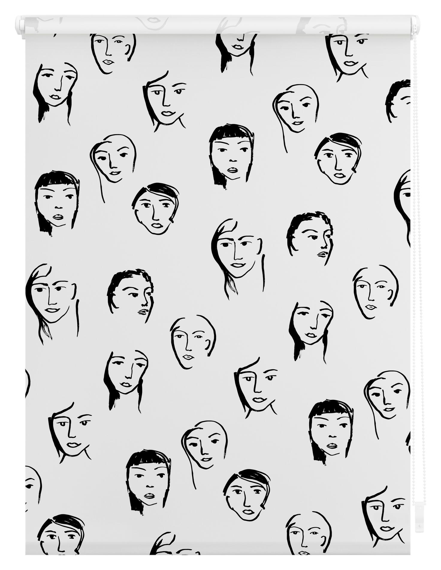 LICHTBLICK Rollo Faces schwarz B/L: ca. 45x150 cm