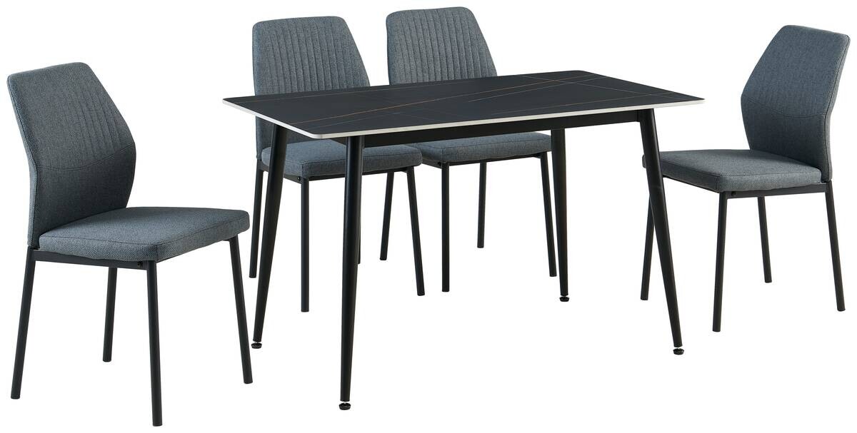 Tischgruppe Alicante schwarz anthrazit Webstoff B/H/T: ca. 120x75x70 cm Tischgruppe Alicante schwarz anthrazit Webstoff B/H/T: ca. 120x75x70 cm