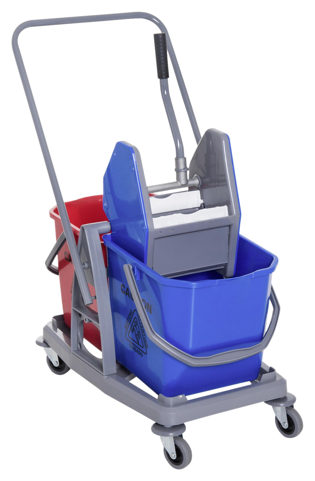 HOMCOM Wischwagen blau Metall B/H/T: ca. 45x92x45 cm