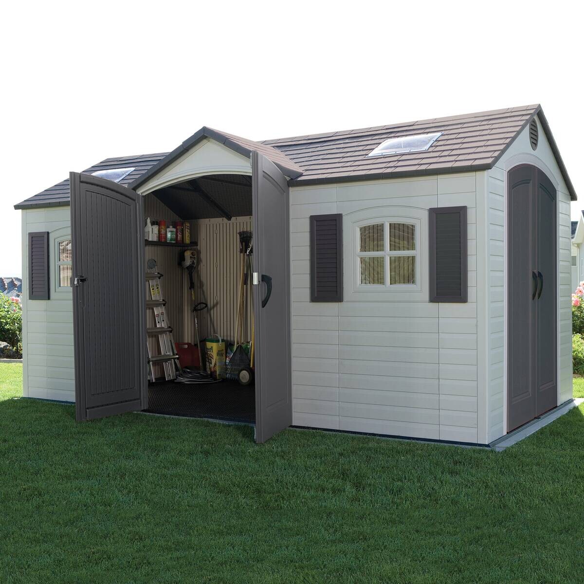 Lifetime Gerätehaus Residenz hellgrau B/H/L: ca. 457,2x243,84x243,84 cm