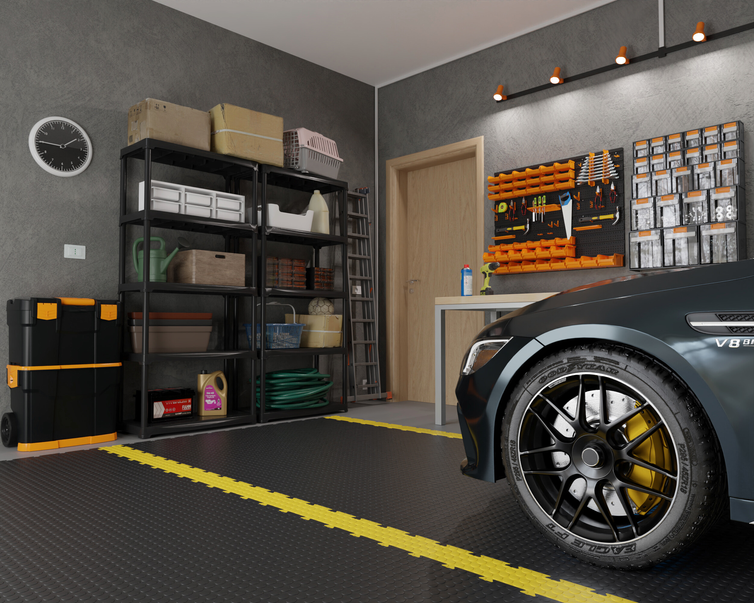 ArtPlast Kunststoffregal schwarz Kunststoff B/H/T: ca. 80x40x175,5 cm