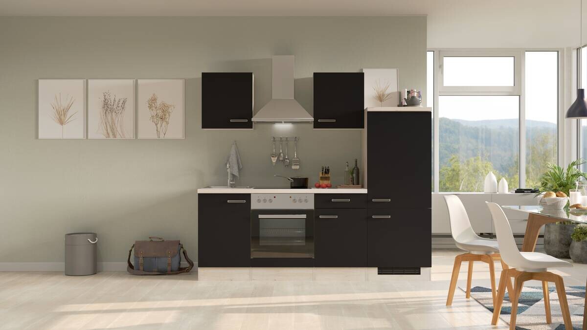 Küchenblock Elva anthrazit strukturiert B/H/T: ca. 220x200x60 cm