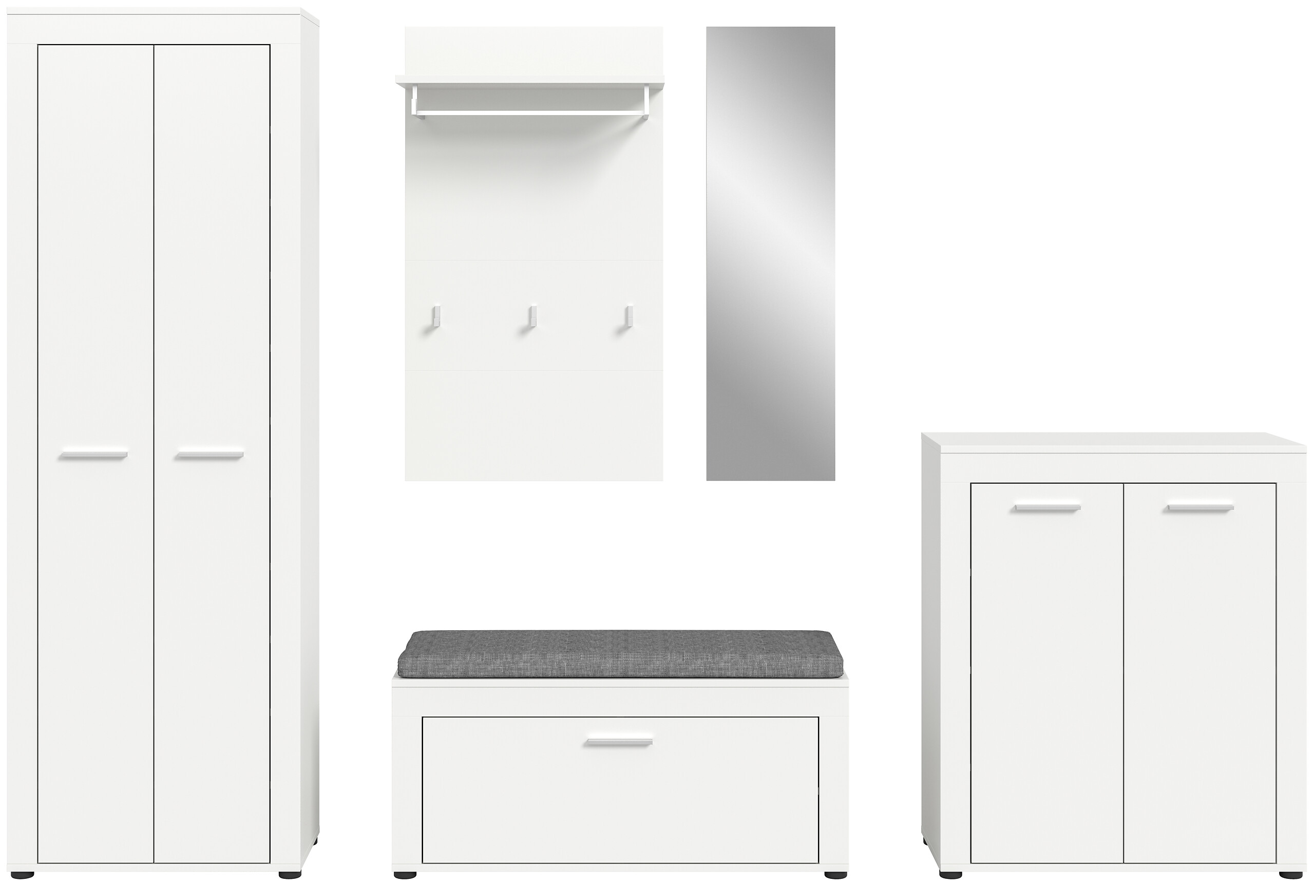 Garderobe JAM weiß B/H/T: ca. 285x191x35 cm