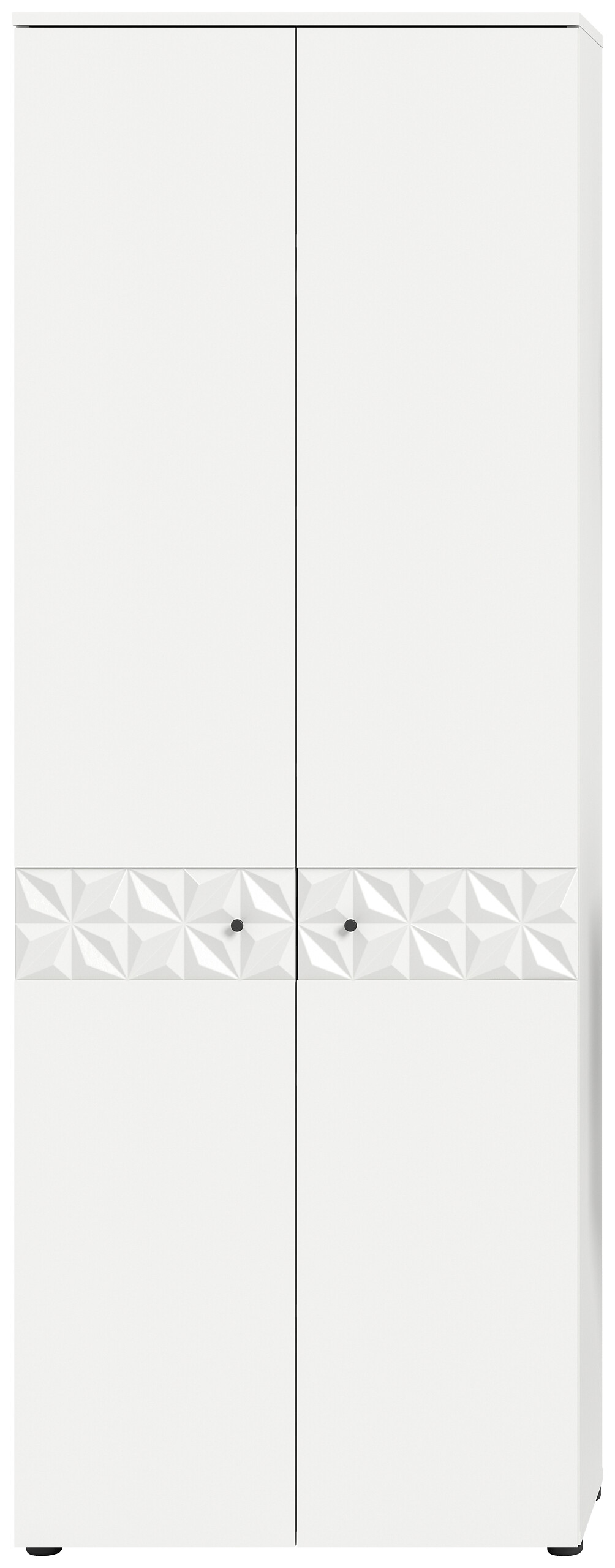 Garderobenschrank Prisma weiß weiß Hochglanz B/H/T: ca. 70,2x192x34,8 cm