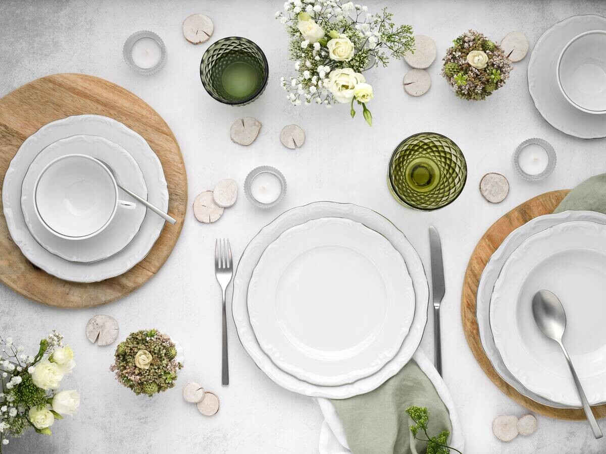 CreaTable Tafelservice Maria Theresia platin Porzellan 30 tlg.