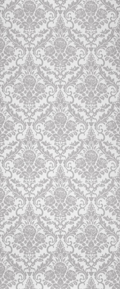 Vliestapete Ornament weiß grau B/L: ca. 53x1005 cm