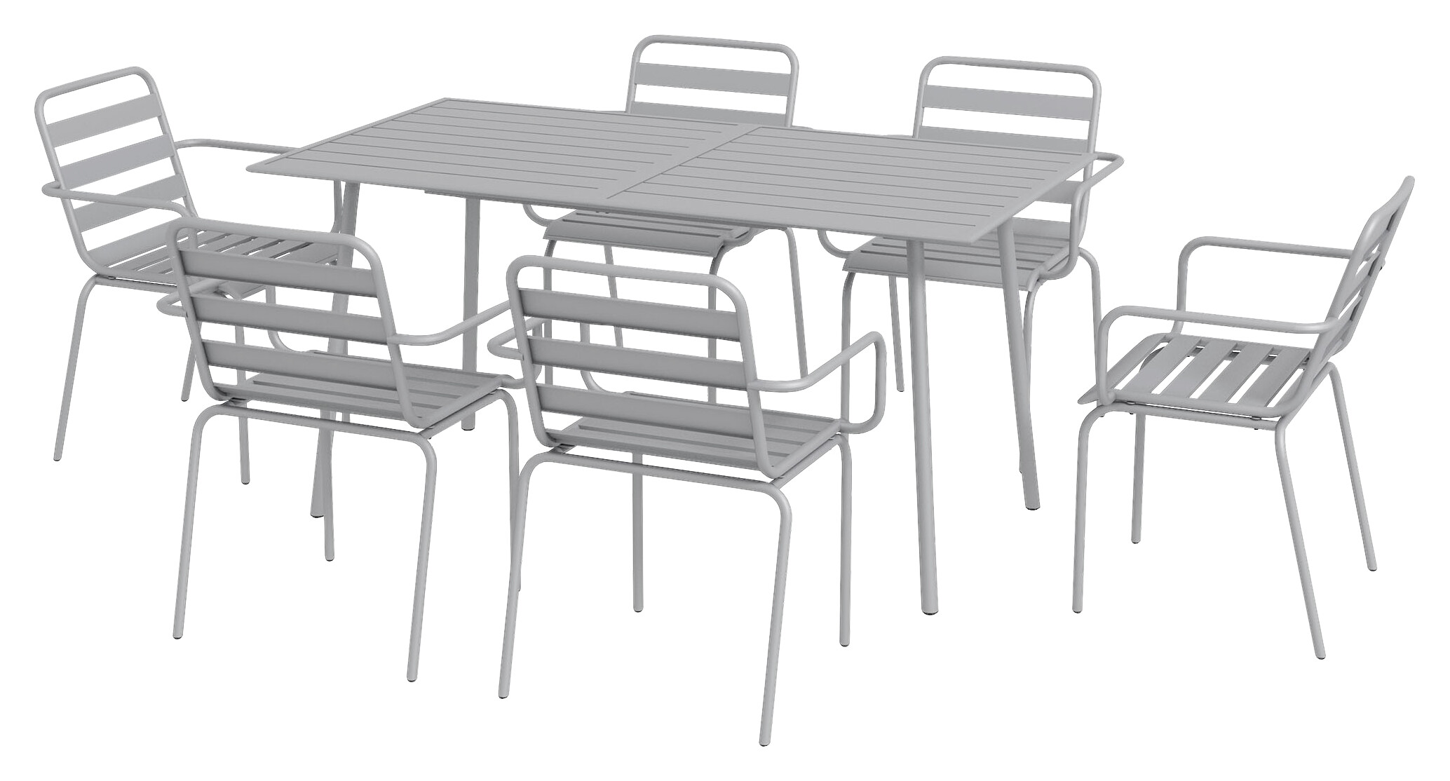 Outsunny Gartensitzgruppe 7tlg. hellgrau Stahl B/H/L: ca. 80x74x80 cm