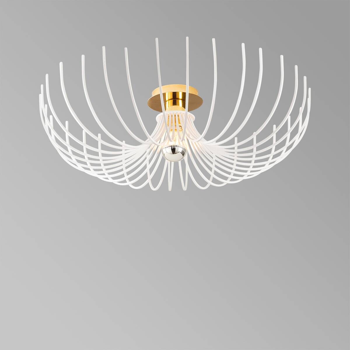 Opviq Deckenleuchte Aspendos weiß Metall B/H/T/L/D: ca. 56x16x56x56x56 cm E27 1 Brennstellen