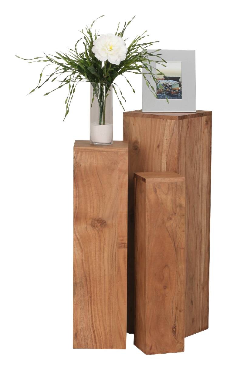 Beistelltisch 3er-Set. natur Akazie