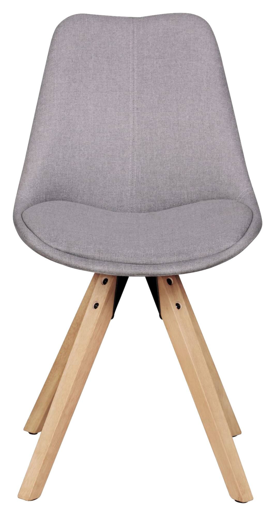 Stuhl 2er-Set hellgrau natur Stoff Echtholz B/H/T: ca. 49x87x52 cm