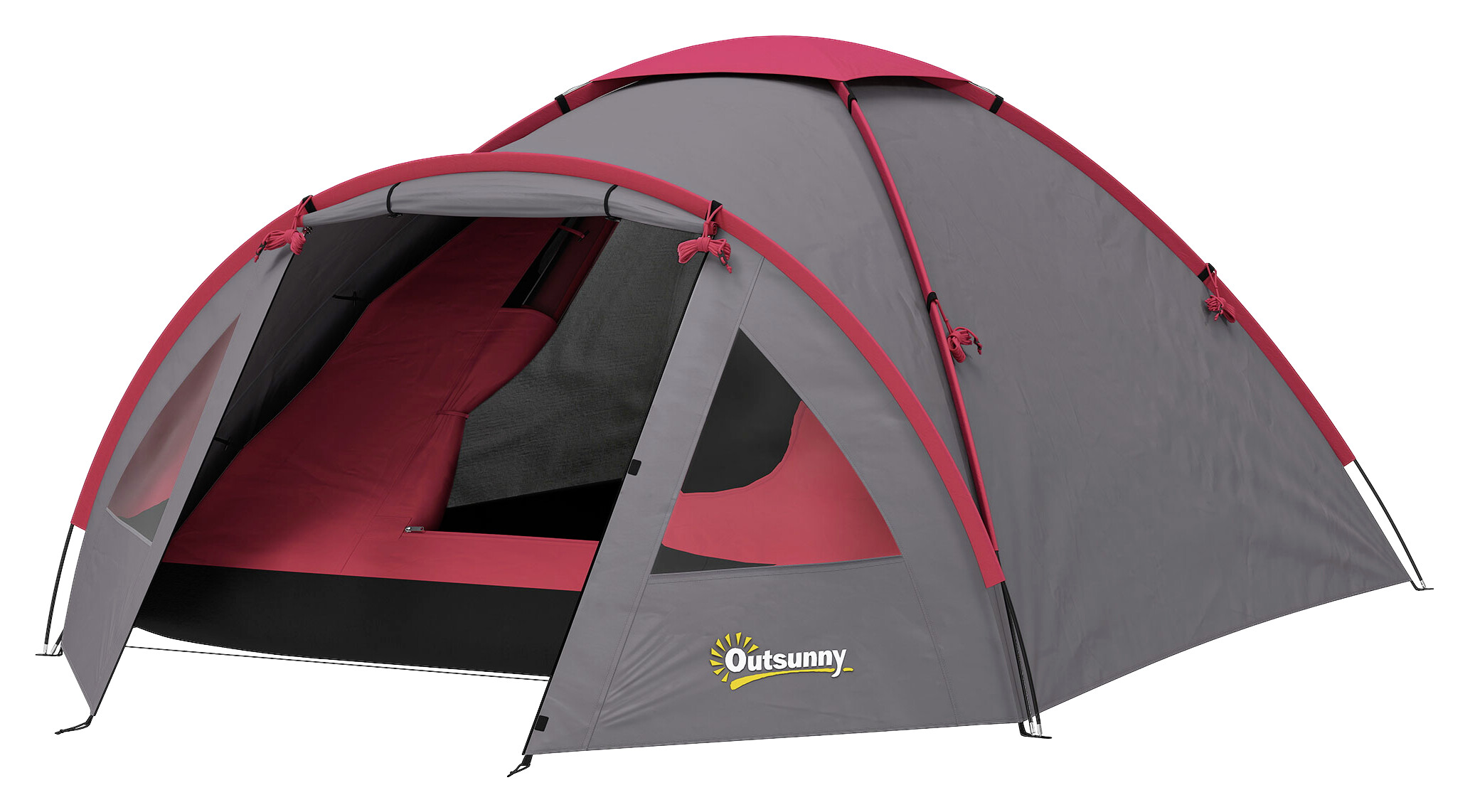 Outsunny Campingzelt grau Polyester B/H/L: ca. 215x130x315 cm