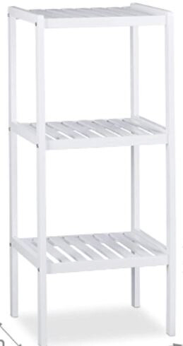 Bambusregal weiß Bambus B/H/T: ca. 36x79x36 cm