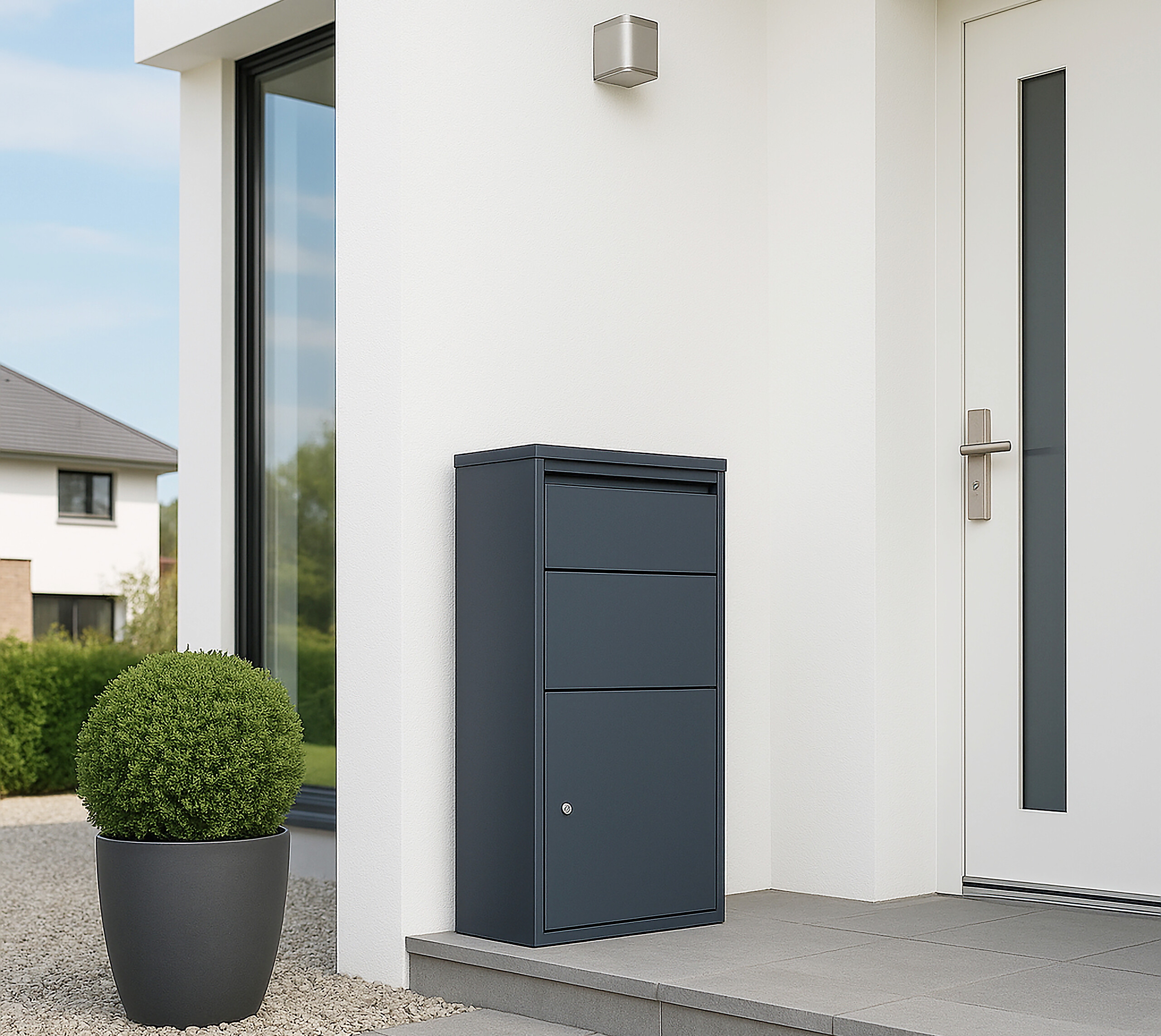 Westmann Briefkasten mit Paketbox Pollux anthrazit B/H/L: ca. 22x82x44 cm