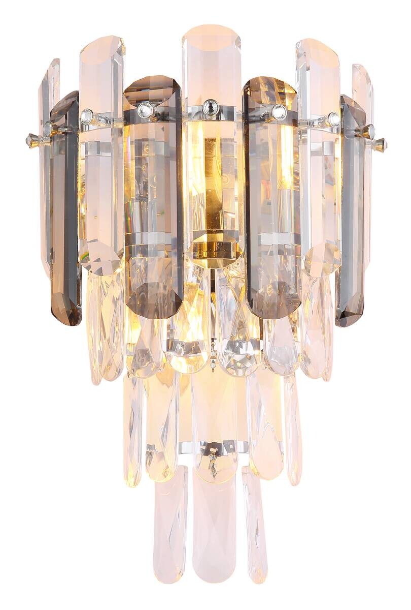 GLOBO Wandleuchte Chrom klar Metall Acryl B/H: ca. 24x34 cm E14 2 Brennstellen