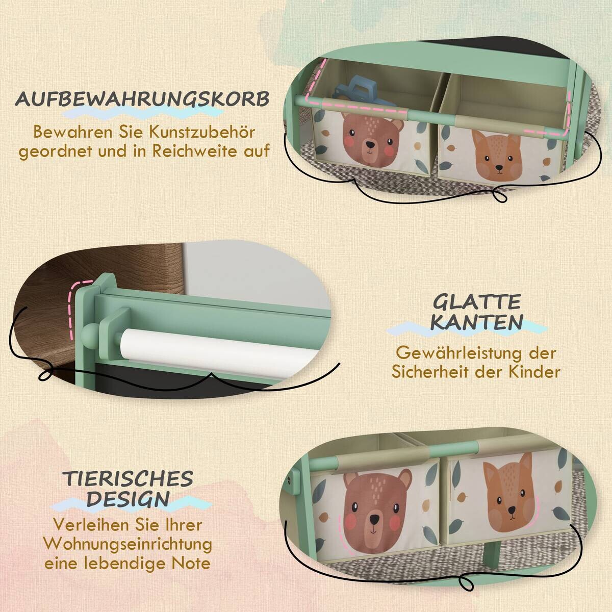 AIYAPLAY Kindertafel B/H/L: ca. 46,5x93x54 cm