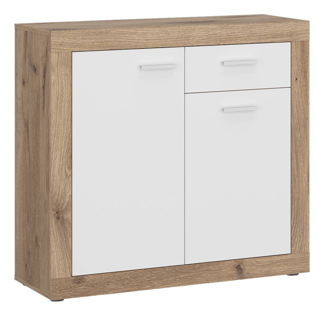 Kommode Focus Eiche Viking Nachbildung weiß glänzend B/H/T: ca. 94,2x90x39 cm