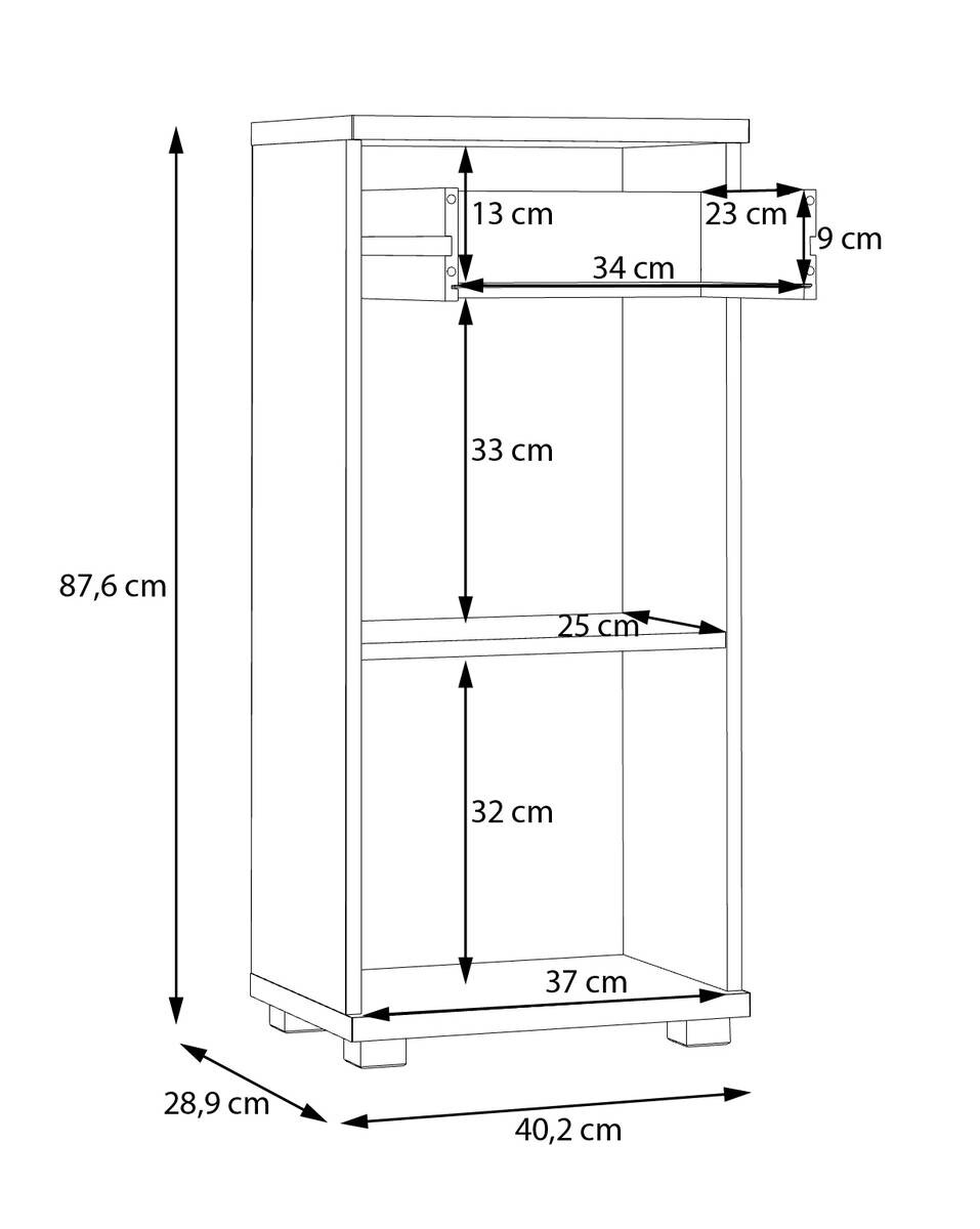 Badkommode Eiche Artisan Nachbildung salbei B/H/T: ca. 40x88x29 cm