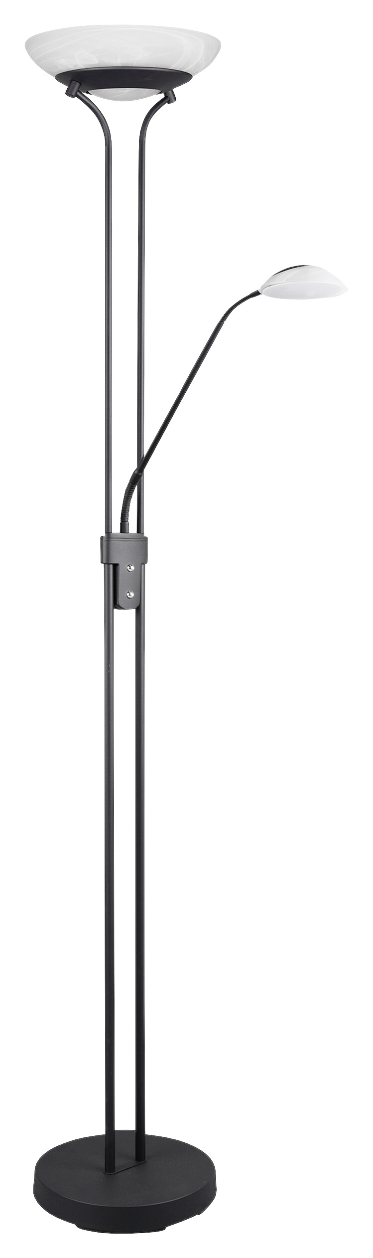 Reality Stehleuchte Orson mattschwarz weiß Metall Glas H/D: ca. 180x32 cm Reality Stehleuchte Orson mattschwarz weiß Metall Glas H/D: ca. 180x32 cm