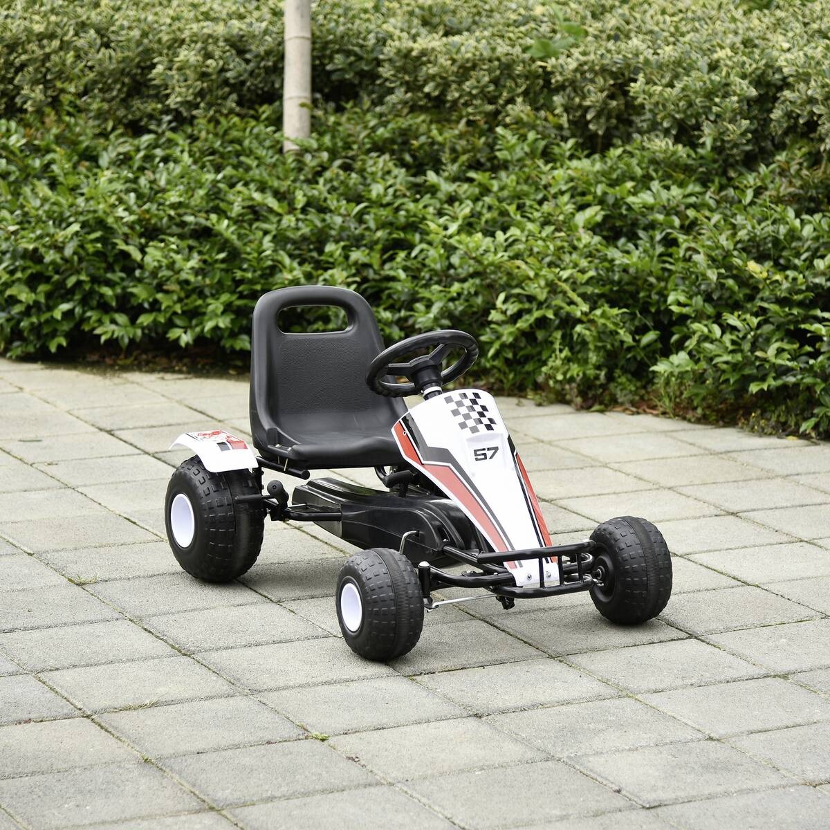 HOMCOM Kinder-Go-Kart weiß B/H/L: ca. 66x57x104 cm