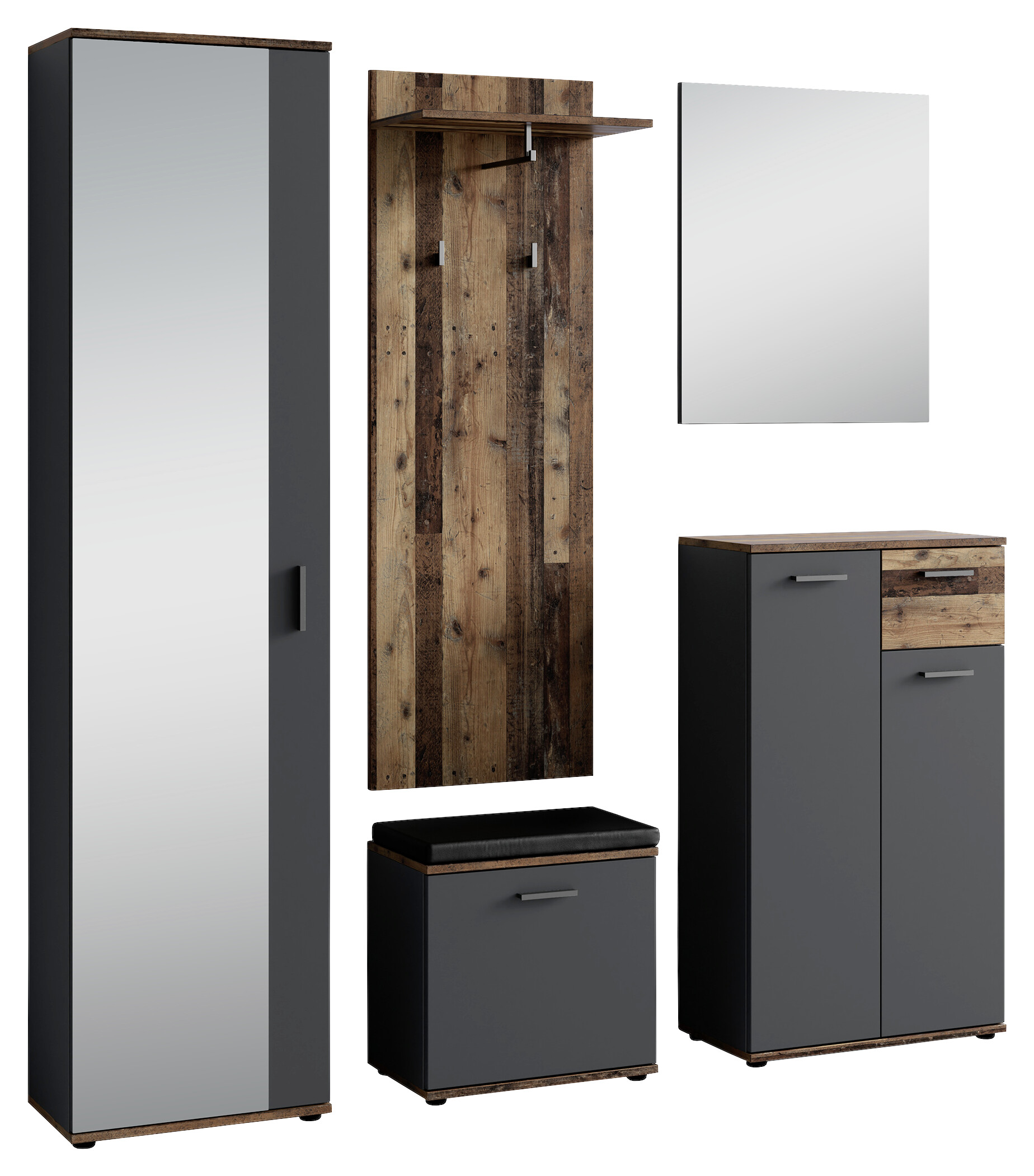 Garderobenset JAKOB Set 5-tlg. anthrazit
