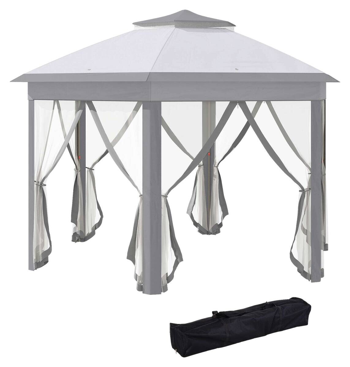 Outsunny Pavillon grau Polyester B/H/L: ca. 405x405x285 cm