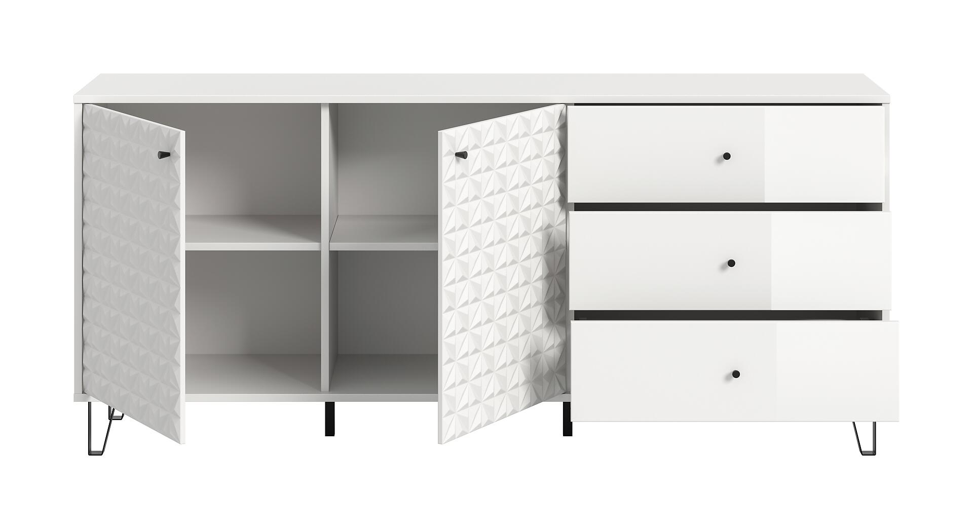 Sideboard PRISMA weiß weiß Hochglanz B/H/T: ca. 170x76x40 cm