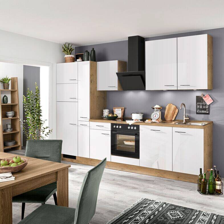 Impuls Küchenblock IP 4050 weiß Hochglanz B/T: ca. 310x60 cm