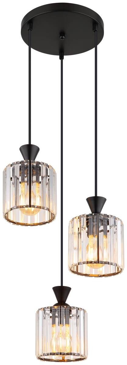 GLOBO Pendelleuchte Jordana Metall Acryl L/D: ca. 120x32 cm E27 3 Brennstellen