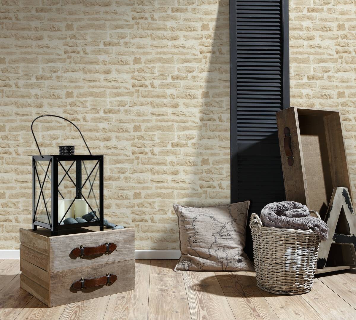 A.S.Creation Vliestapete Best of Wood`n Stone 2nd Edition Steine beige creme B/L: ca. 53x1005 cm