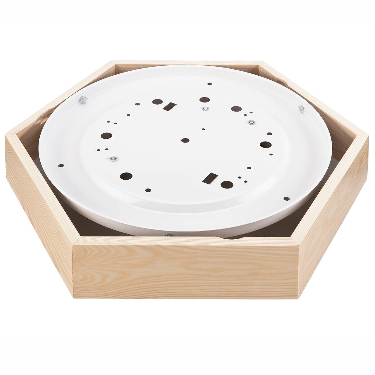 Lamkur Deckenleuchte kiefer Glas Holz B/H/L: ca. 44x12x44 cm 2 Brennstellen