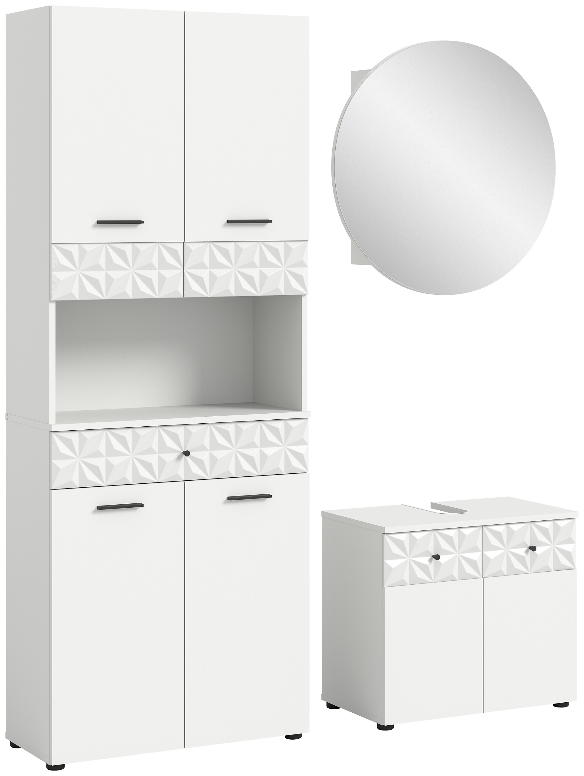 Badezimmer-Set Prisma weiß B/H/T: ca. 145x187x37 cm