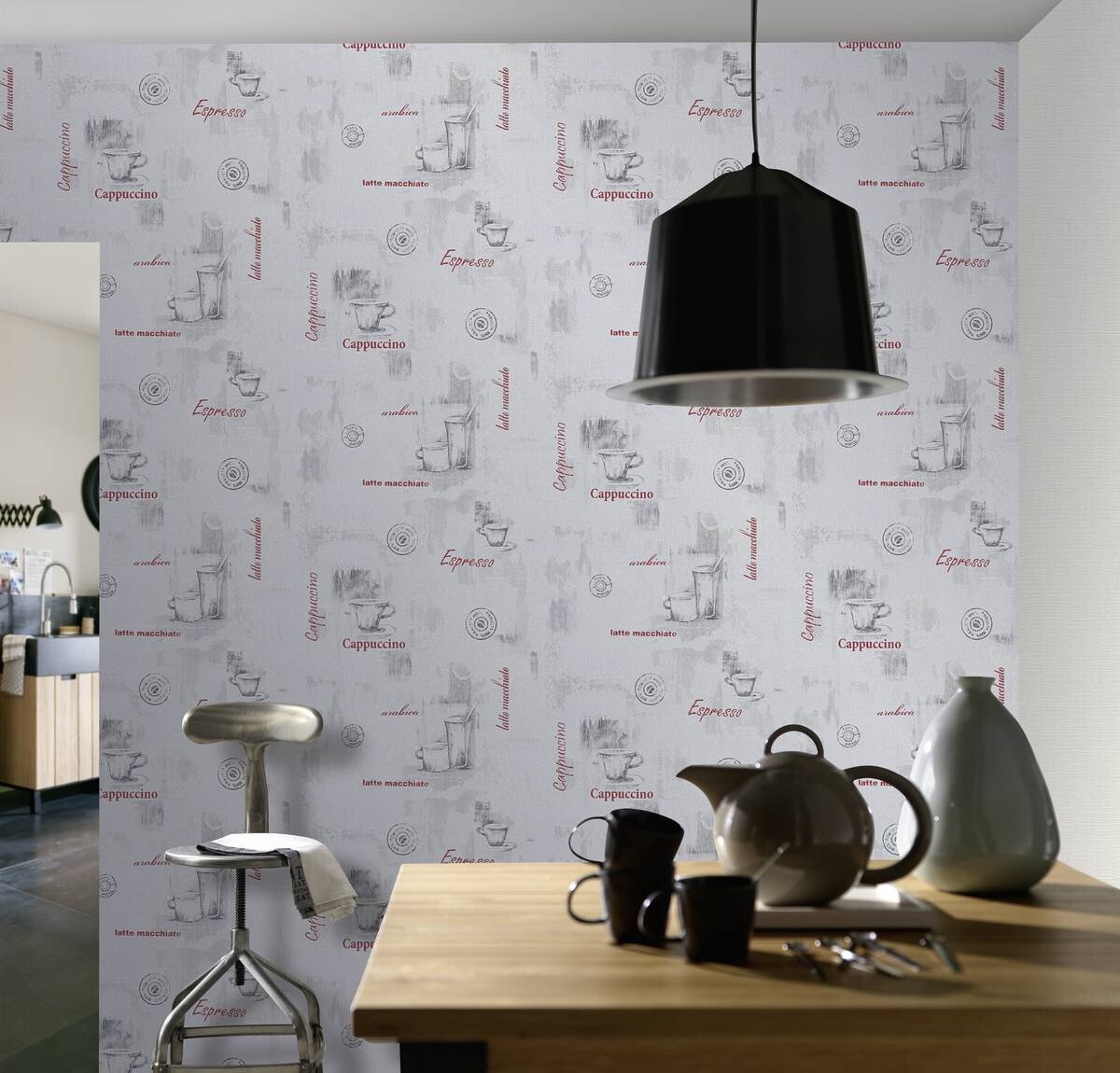 Vliestapete Kaffee grau B/L: ca. 53x1005 cm