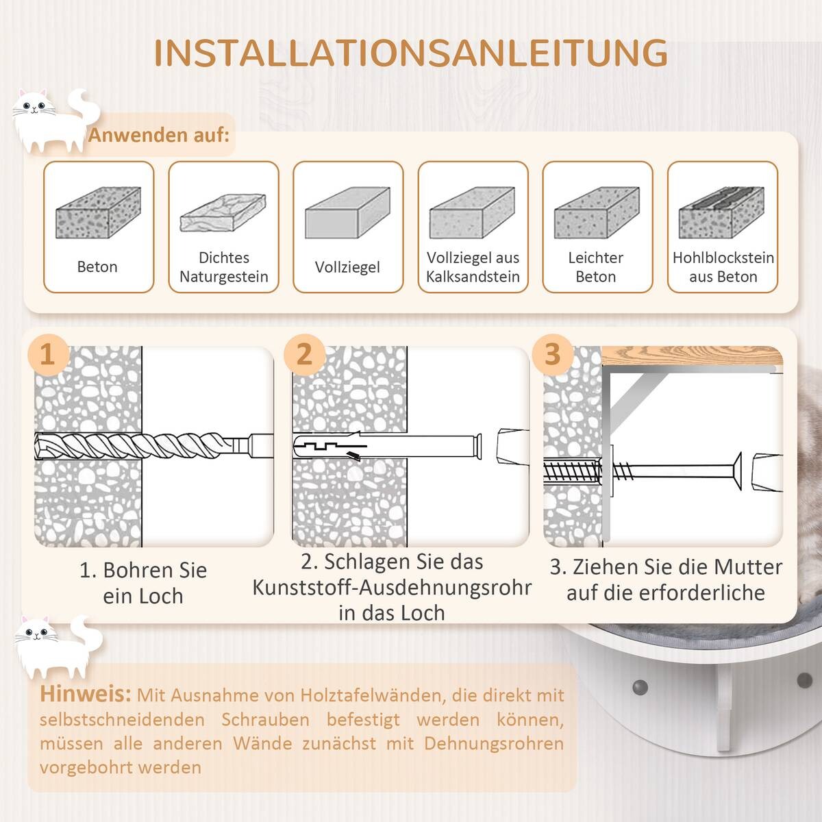 PawHut Katzenbett grau Polyester B/H/L: ca. 28x21x41 cm