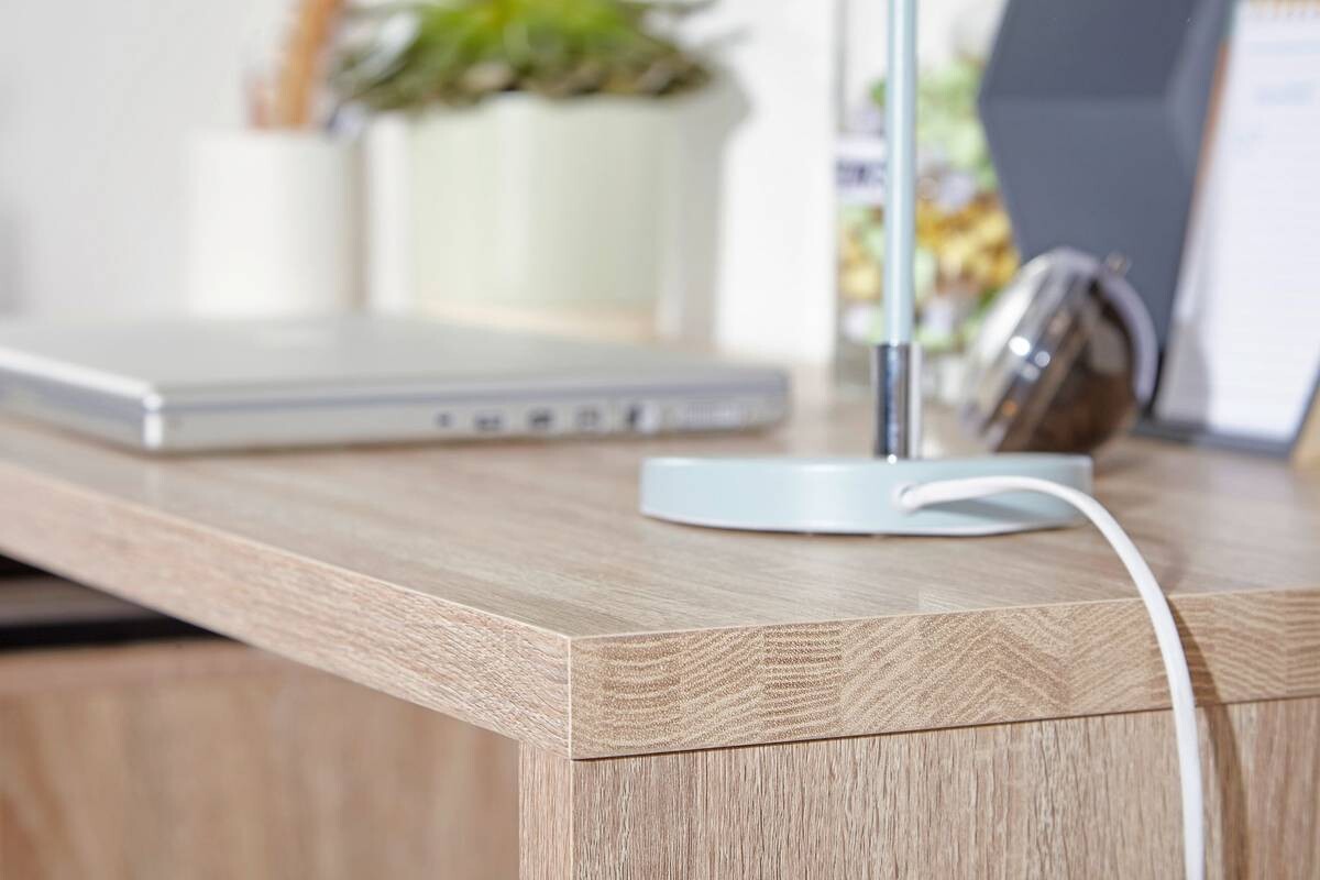 Schreibtisch Eiche Sonoma Nachbildung weiß B/H/T: ca. 120x76x53 cm