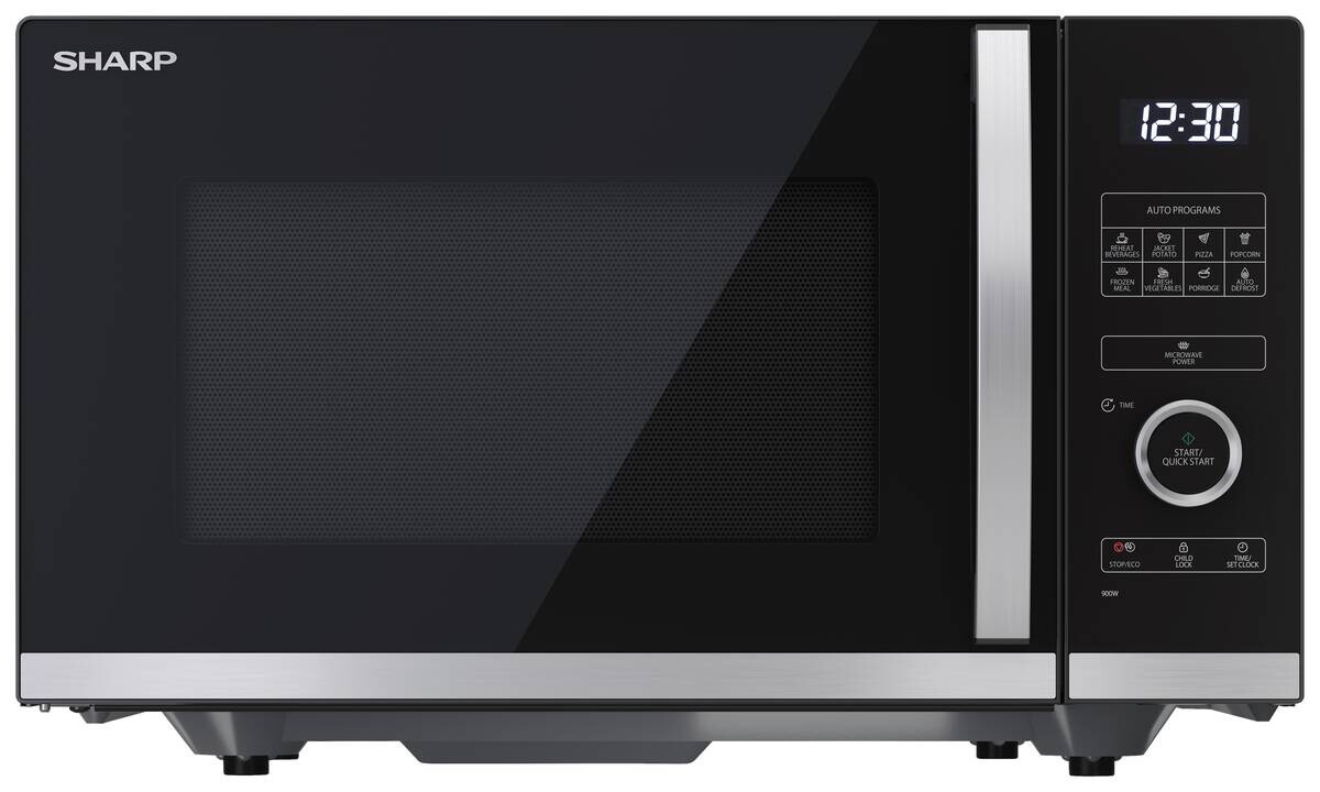 Sharp Mikrowelle YC-QS254AE-B schwarz Stahl B/H/T: ca. 49x28,8x39,5 cm