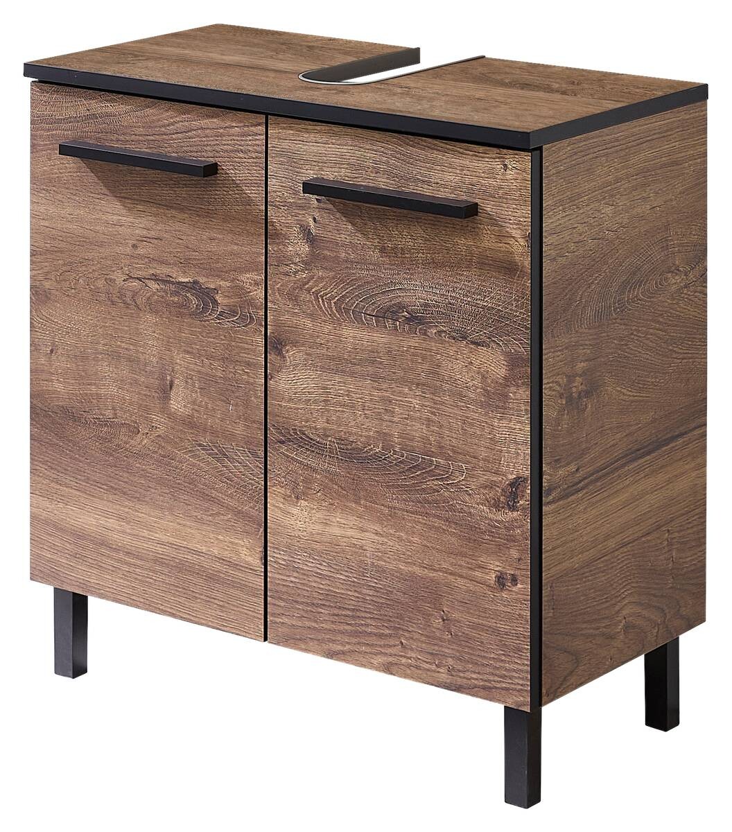 Waschbeckenunterschrank Quickset 374 Eiche Ribeck Nachbildung B/H/T: ca. 60x53x33 cm