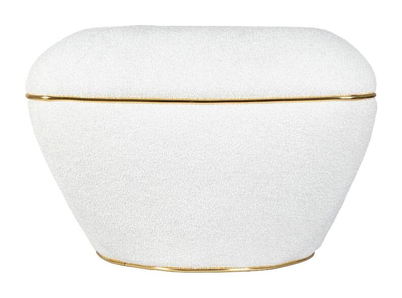360 Living Hocker Contessa 110 weiß gold B/H/T: ca. 60x42,5x60 cm
