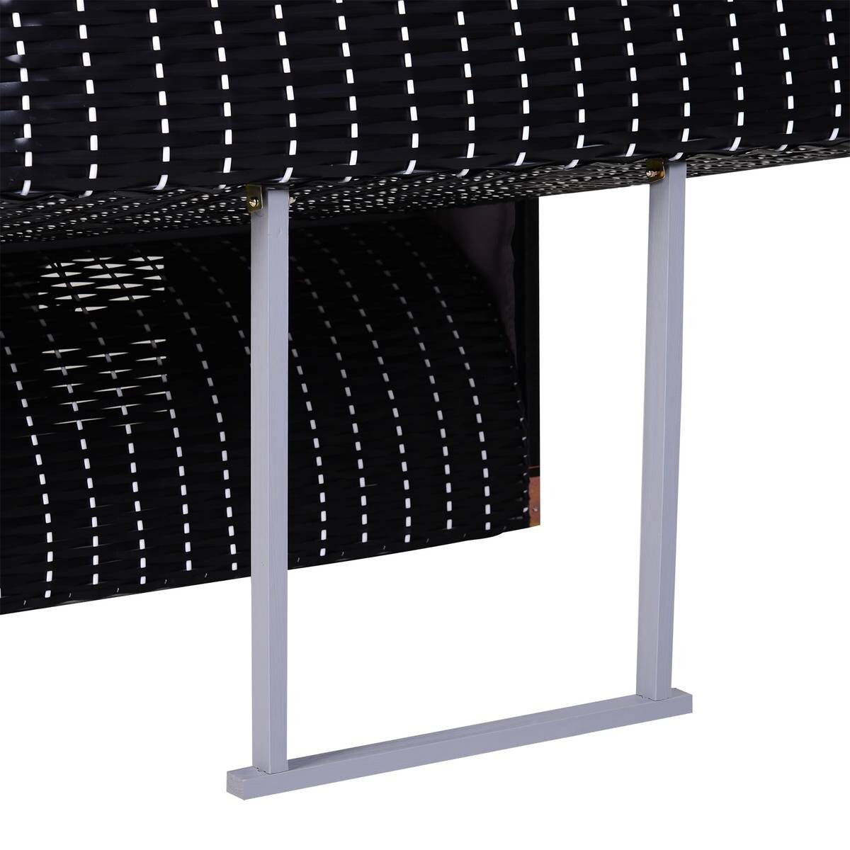 Outsunny Strandkorb grau Metall B/H/T: ca. 118x150x79 cm