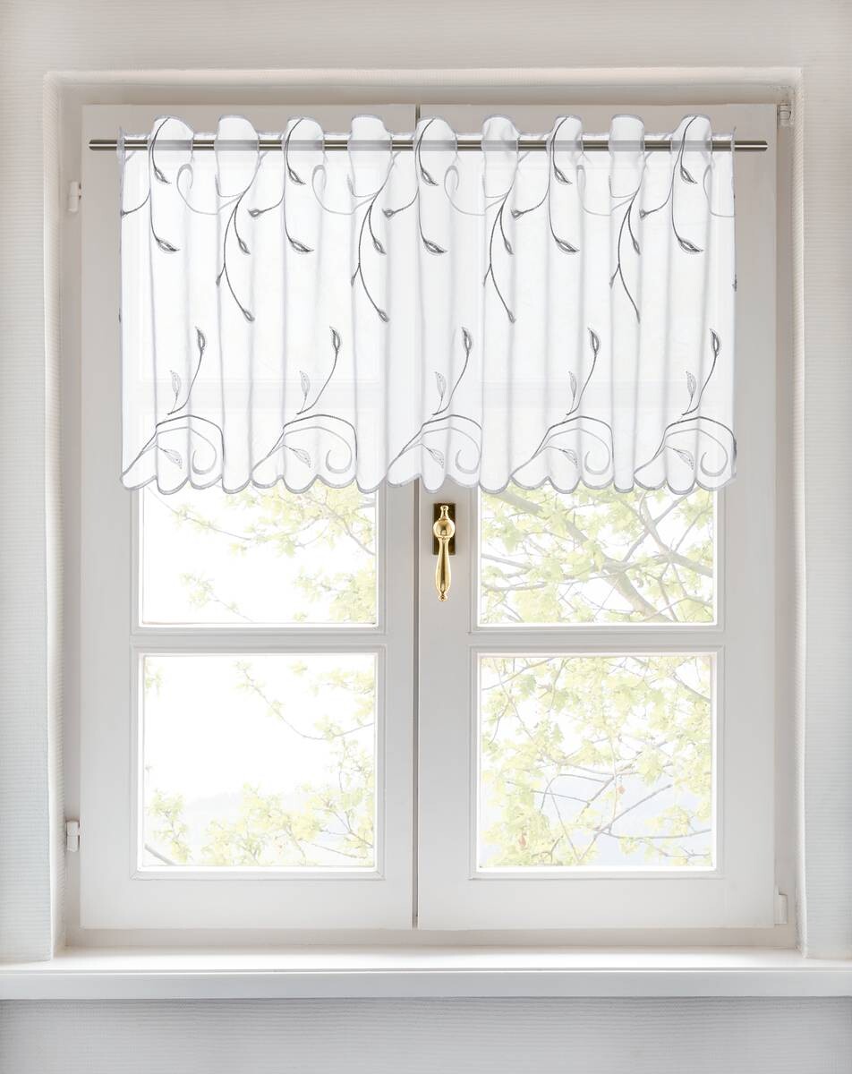 POCOline Scheibengardine Ranke weiß B/L: ca. 150x55 cm