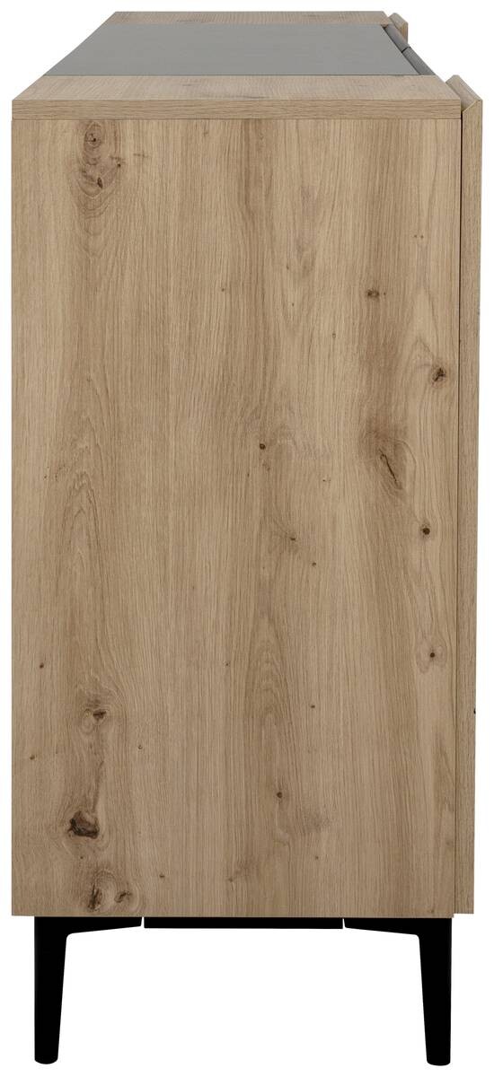 Sideboard Nola Eiche Artisan Nachbildung schwarz B/H/T: ca. 180x90x42 cm