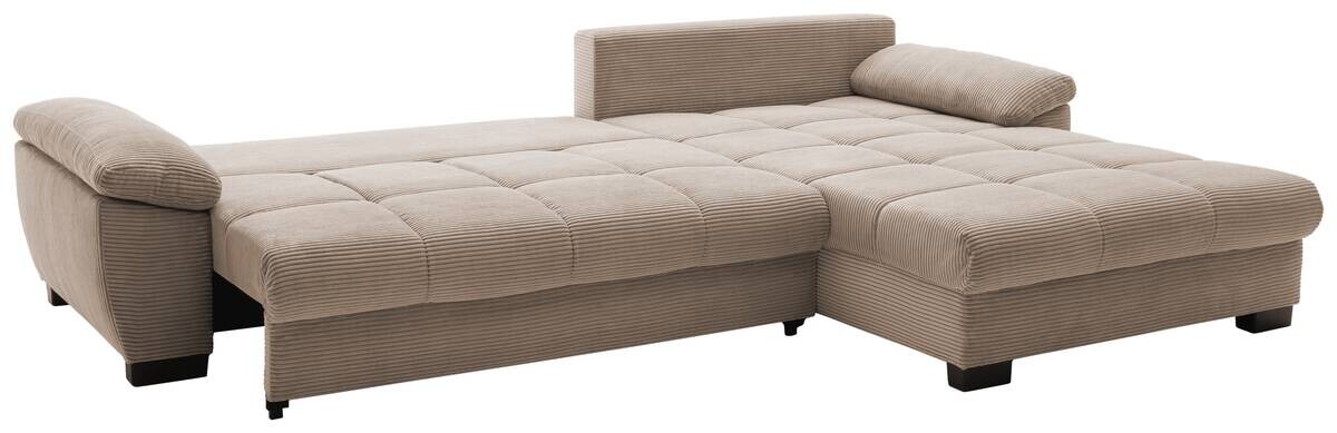 Ecksofa mit Bettfunktion und Bettkasten taupe Microfaser B/H/T: ca. 323x88x211 cm