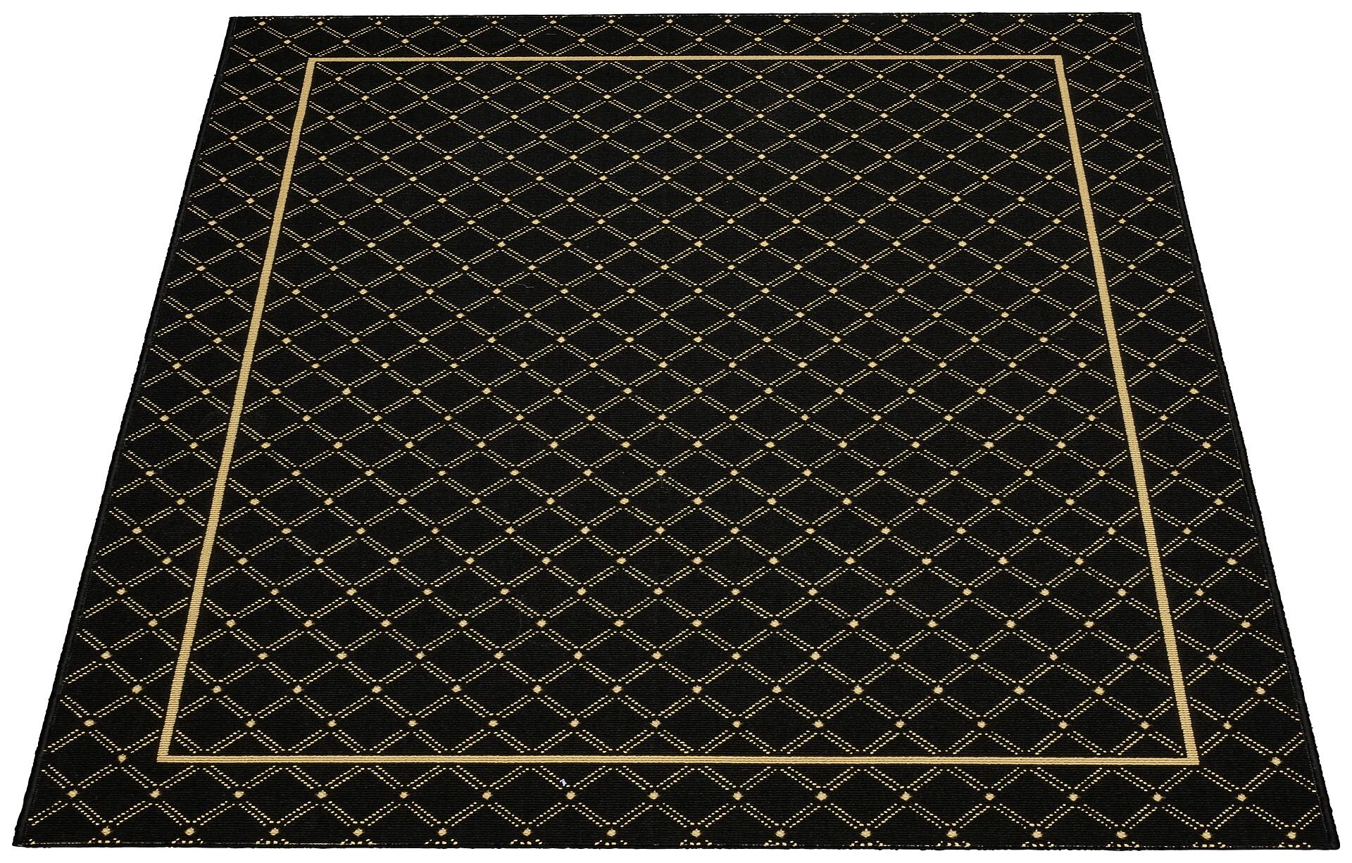 Webteppich Luxus schwarz B/L: ca. 120x170 cm
