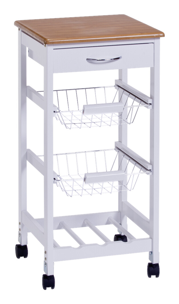Zeller Küchenrollwagen weiß MDF B/H/L: ca. 36x76x36 cm Zeller Küchenrollwagen weiß MDF B/H/L: ca. 36x76x36 cm