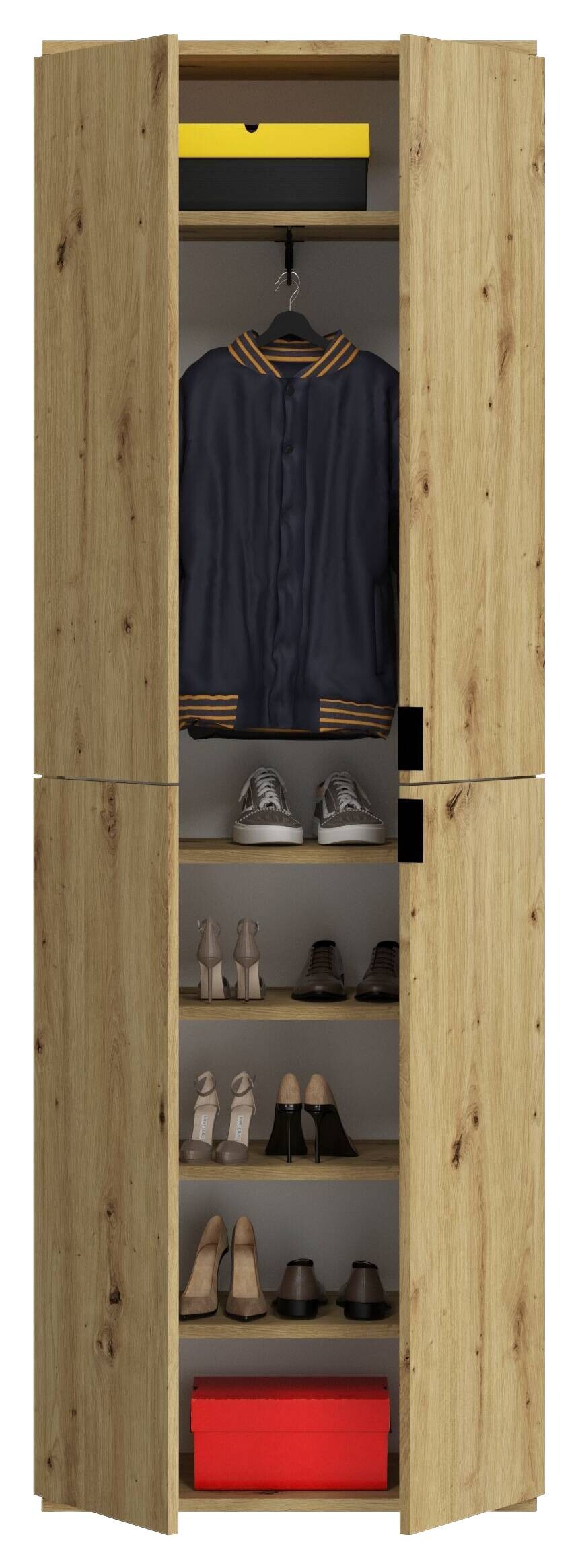 Garderobe PROJEKT Eiche Artisan Nachbildung B/H/T: ca. 152x193x34 cm