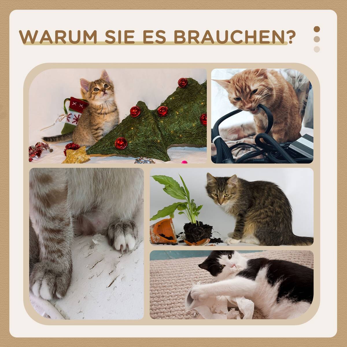 PawHut Kratzbaum Eiche Spanplatte B/H/L: ca. 23x40x35 cm